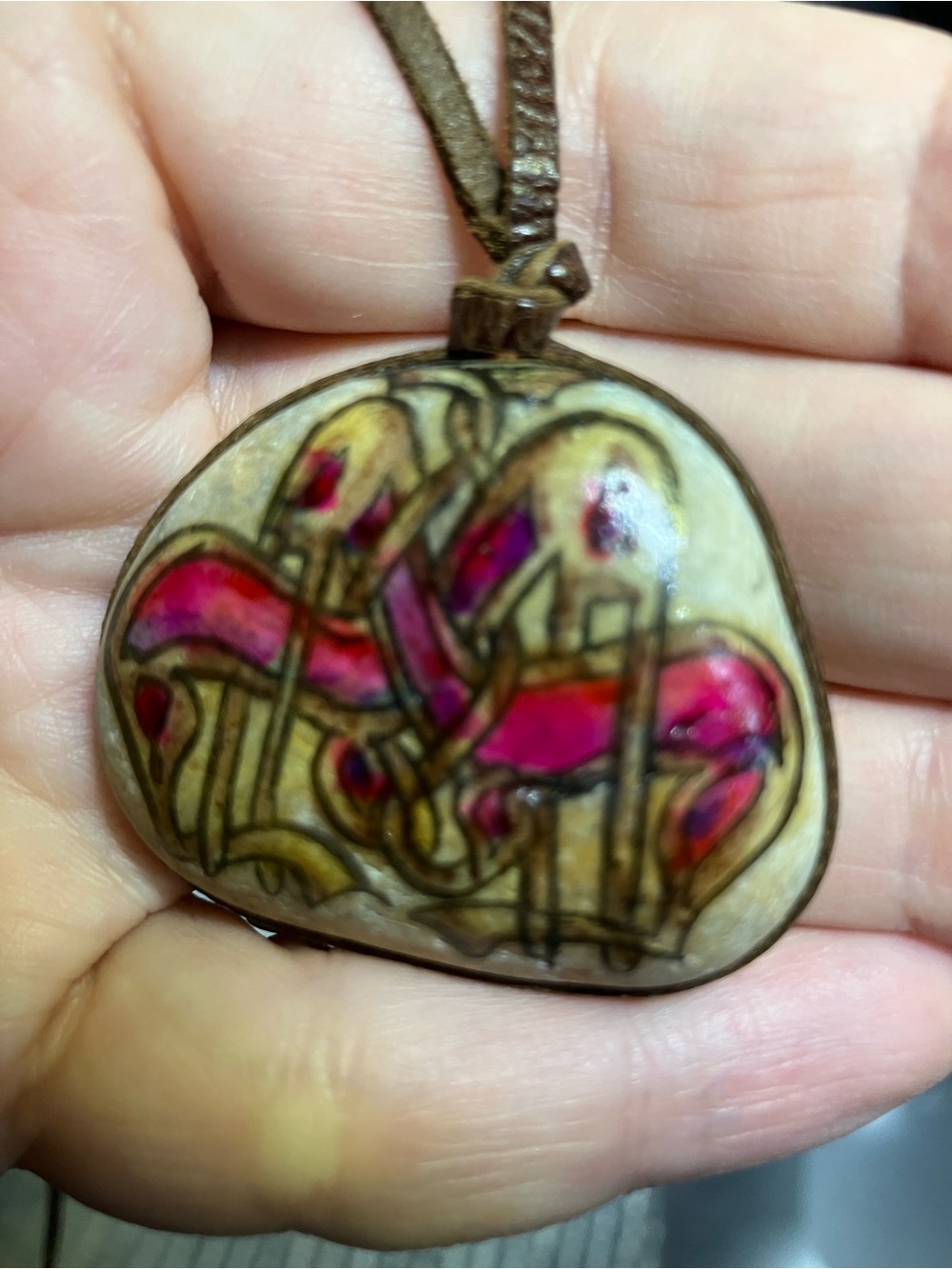 Celtic Style Amulet - Hand Painted in Ireland